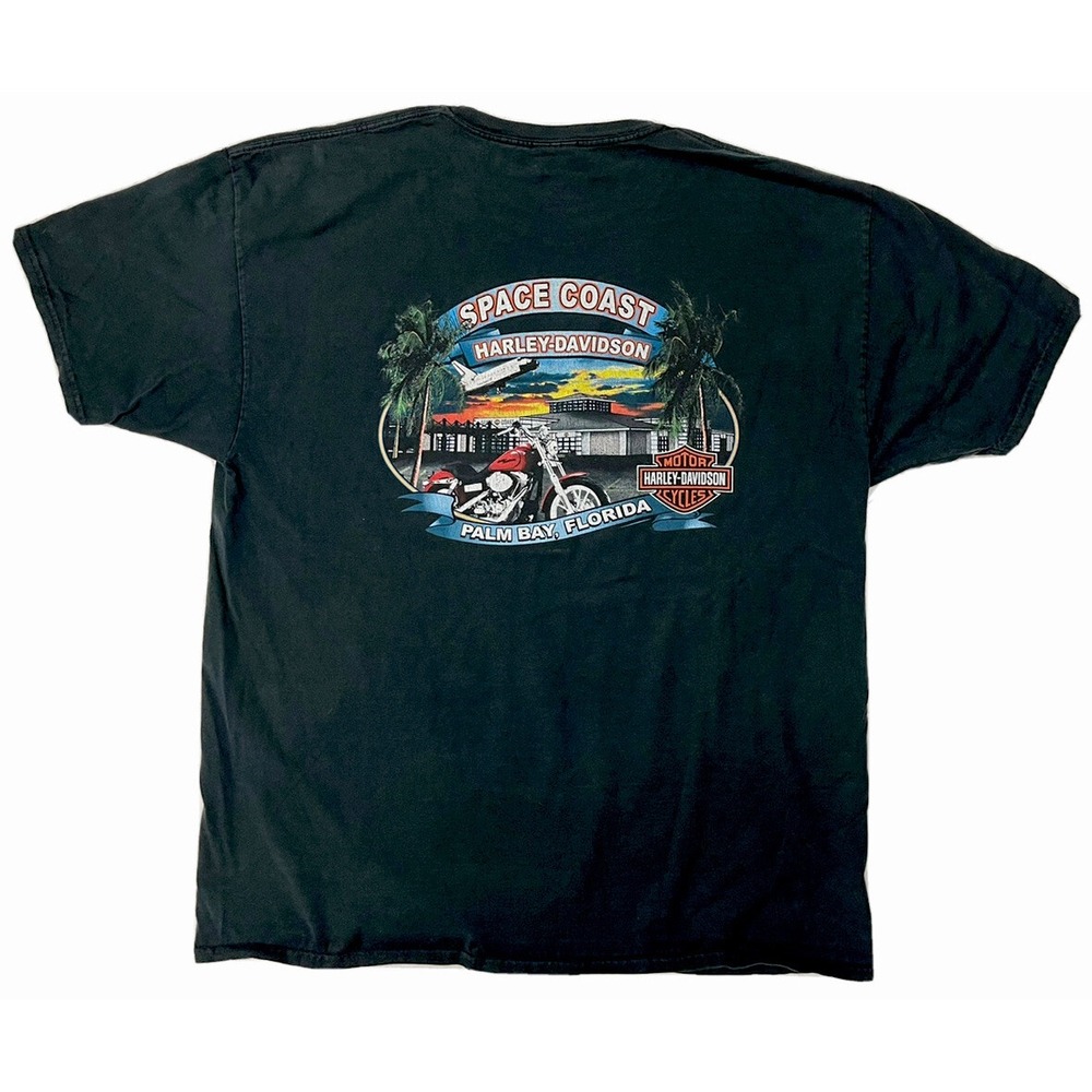 Harley-Davidson Space Coast Palm Bay FL Dealer T-Shirt 2XL Black Motorcycle Bike